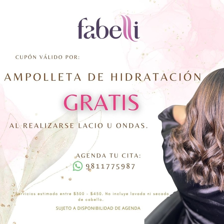 Ampolleta de Hidratación GRATIS al realizar lacio u ondas