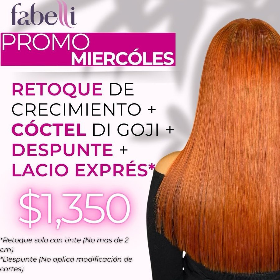 Promo Miércoles: Retoque + Cóctel Goji + Despunte + Lacio $1,350
